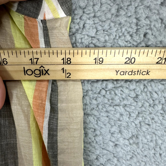 LOFT Top Womens‎ Small Petite Striped Square Neck Oversized Gauzy Cotton Boho - Picture 4 of 6